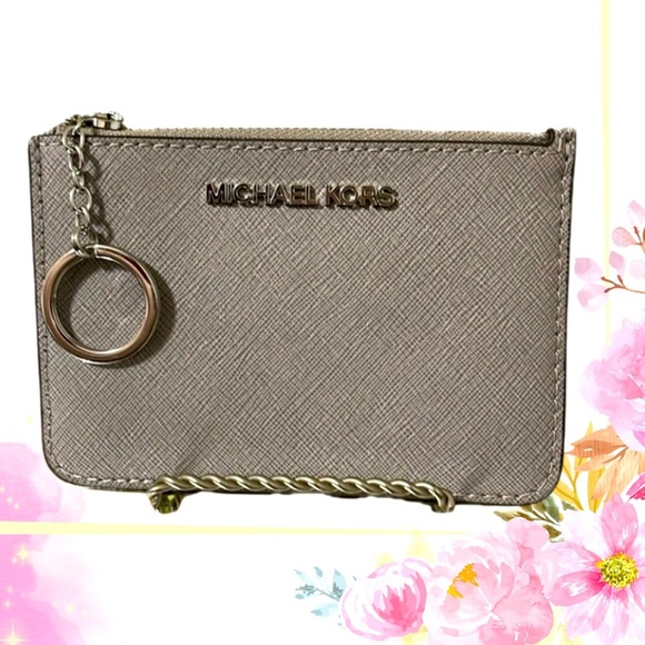 MICHAEL Michael Kors Gray Leather Cardholder - Picture 1 of 9